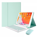 Set 3 in 1 pentru iPad 9.7 inch iPad Air 1/ Air 2 / Ipad Pro 9.7 inch cu husa carte tastatura bluetooth si mouse wireless A1893 / A1954 / A1822 / A1823 / A1673 / A1674 / A1675 / A1673 / A1674 / A1675 / A1474 / A1475 / A1476 verde, krasscom