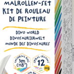 Kit rola de desenat 3 m si 12 creioane colorate cerate - Dinozauri | Haku Yoka, Haku Yoka