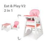 Scaun de masa Juju Eat&Play V2, Roz