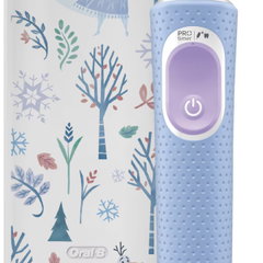 Periuta de dinti electrica Oral-B Pro Kids Frozen pentru copii, Curatare 2D, 2 programe, 1 capat, 4 autocolante, trusa de calatorie, Albastru