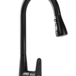 Baterie bucatarie Rea Mild negru mat cu dus extractibil si 2 functii de curgere, GAVE