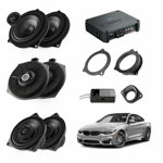 Pachet sistem audio Plug&Play Audison dedicat BMW K4E K4M + Amplificator SR 4.300 520W + Conectica dedicata, Audison