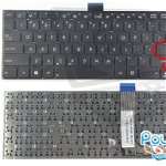 Tastatura Asus X502CA Neagra cu Palmrest Roz
