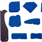 Set de 9 ustensile pentru etansare JZK, plastic/cauciuc, albastru/galben/negru
