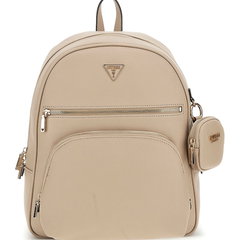 Guess, Rucsac de piele ecologica cu buzunare exterioare, Negru