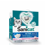 SANICAT Active White 6 L nisip de bentonita pentru litiera pisicilor, SANICAT