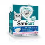 SANICAT Active White 6 L nisip de bentonita pentru litiera pisicilor, SANICAT