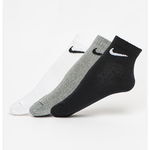 Nike, Set de sosete unisex din material usor, cu tehnologie Dri-Fit Everyday - 3 perechi, Negru/Alb/Gri inchis, S