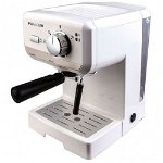 Masina espresso Finlux FEM-1694WH, 15 bar, 1150W, 1.5 litri, disc crem, Alb, Finlux