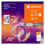 Kit Banda LED RGB inteligenta SMART+ Wifi FLEX Magic cu Telecomanda, 15.5W, 220-240V, 350lm/m, lumina alba si color (2700-6500K), dimabila, reglare individuala a fiecarui segment, IP20, 3 metri, LEDVANCE