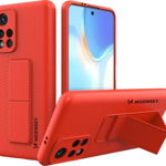 Husa cu suport pentru Xiaomi Poco M4 Pro 5G, Wozinsky, Silicon, Rosu