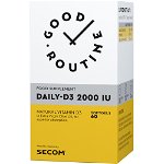 Daily-D3 2000IU, 60 capsule gelatinoase, Good Routine, Secom