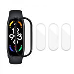 Set 3 folii de protectie ecran pentru Xiaomi Mi Band 7 din Hidrogel rezistent la zgarieturi, transparent + folie curbata 3D fullsize, negru, krasscom