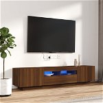 vidaXL Set dulapuri TV cu LED, 2 piese, stejar maro, lemn prelucrat, vidaXL