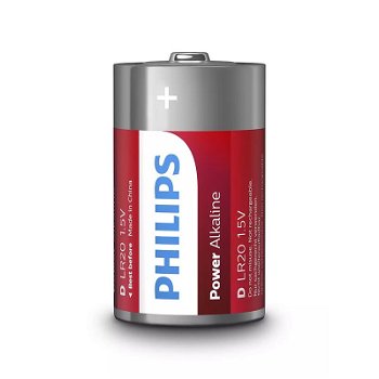 Baterii Philips Power Alkaline LR20P2B/10, D, 2 buc, Philips
