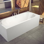 Cada baie rectangulara Besco Vitae Slim+ 180x80cm  acril  preaplin rectangular auriu, Besco