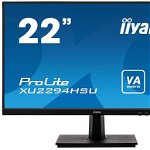 Monitor VA LED iiyama 21.5" XU2294HSU-B1, Full HD (1920 x 1080), VGA, HDMI, DisplayPort, Boxe, 75 Hz (Negru)