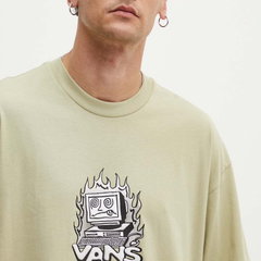 Vans tricou din bumbac barbati, culoarea verde, cu imprimeu, VN000HFKD3Z1, Vans