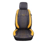 Set huse scaune auto piele ecologica negru cu galben, universale, fata-spate, Boss