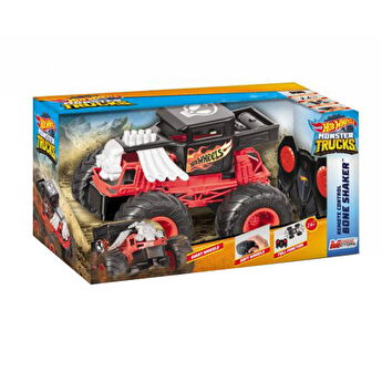 Masinuta Hot Wheels Monster Trucks - Bone Shaker, cu telecomanda