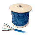 Tambur 500 ml cablu U/UTP Cat.5e, 4x2xAWG24/1, PVC, Eca, albastru HSEKU424PB, SCHRACK
