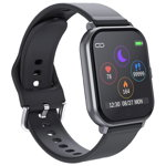 Ceas Smartwatch Techstar® T55, 1.3 Inch IPS, Monitorizare Cardiaca, Tensiune, Sedentarism, Bluetooth 5.0, (2 Curele, Albastru + Negru) Albastru/Negru, 