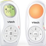 Monitor audio cu lampa de veghe pentru bebelusi, Vtech, DM1214, Senzor de temperatura, Raza 460 m, Alb, Vtech