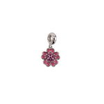 Talisman argint summer flower cu email roz, 