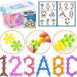 Set de constructie stelute STEM 400 piese Pitikot   , Interblocabile, interactiva cu combinatii infinite, din plastic solid pentru copii peste 3 ani, diametru 2,9 cm, multicolor