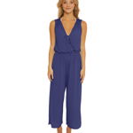 Imbracaminte Femei BECCA by Rebecca Virtue Breezy Basics Wrap Front Jumpsuit Cover-Up Deep Water, BECCA by Rebecca Virtue