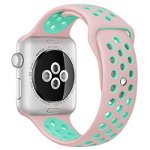 Curea pentru Apple Watch 38 mm Silicon Sport iUni Pink-Blue