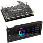 Controller pentru ventilator PCI RGB LED SM436, Negru, Lamptron