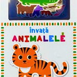 Invata animalele. Carte puzzle cu 15 piese, -