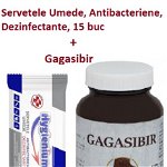 Servetele Umede, Antibacteriene, Dezinfectante, 15 buc + Gagasibir, 