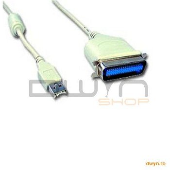 Cablu de date convertor USB la Paralel C36M, lungime cablu: 1.8m, bulk, Alb, GEMBIRD (CUM360), GEMBIRD