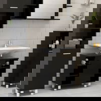 vidaXL Dulap de baie, negru, 60 x 32 x 53,5 cm, lemn prelucrat, vidaXL