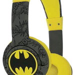 Casti Stereo On-Ear pentru copii OTL Premium Junior Batman Signal DC0349 (Negru/Galben)