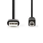 Cablu USB 2.0 Nedis A tata - B tata 2m negru