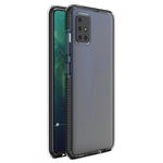 Husa de protectie, Spring Case, Compatibil cu Xiaomi Redmi Note 9, Negru/Transparent