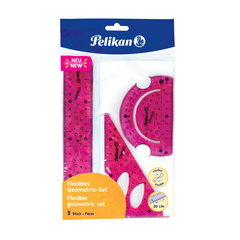 Set de Geometrie Flexibil, Pelikan, Rigla, Raportor si Echer, Pelikan