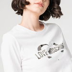 Tricou din bumbac cu aplicatie logo, Love Moschino
