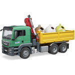 Bruder - Camion Man Tgs Cu 3 Containere De Reciclat Sticla, Bruder