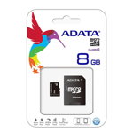 Card microSD ADATA, adaptor, 8 GB, clasa 6
