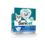 SANICAT Active White, neparfumat, așternut igienic pisici, granule, bentonită, neaglomerant, neutralizare mirosuri, 6l, Sanicat