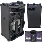 Boxa Portabila Activa 900W, Consola DJ si Mixer, USB, SD, Bluetooth, Lumini Disco, Ibiza Sound, STANDUP18-MAX, Ibiza Sound
