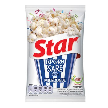 Popcorn Star pentru microunde cu sare 80g