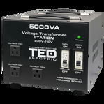 Transformator de tensiune, Convertor de la 220V la 110V si Reversibil 5000VA 4000W cu Carcasa si Regleta, TED Electric TED000255, TED Electric