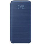 Husa LED Flip Wallet Samsung pentru Galaxy S9, Albastru