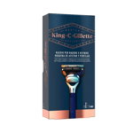 Aparat de ras clasic King C Gillette Shave & Edging Albastru, Gillette