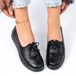Pantofi Casual, culoare Negru, material Piele ecologica - cod: P11557, Gloss